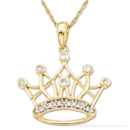 Europe Style Classic 925 Sterling Silver Crown Pendant with AAA CZ